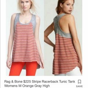 Women’s Rag & Bone Racer back shirt orange.  BIN P